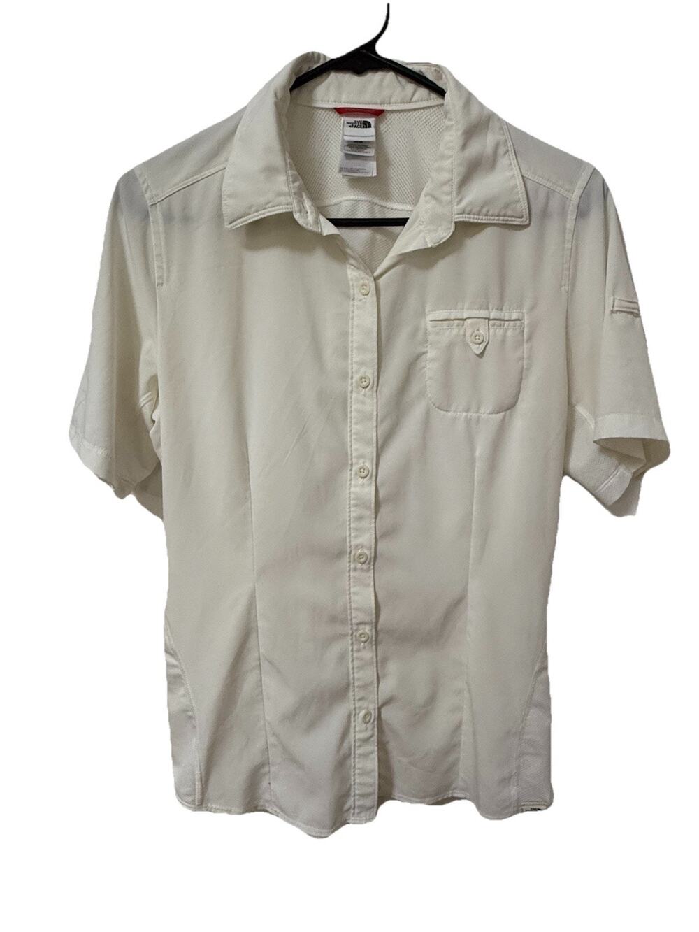 THE NORTH FACE Women’s White Button Up Short Sleeve Shirt Size Medium